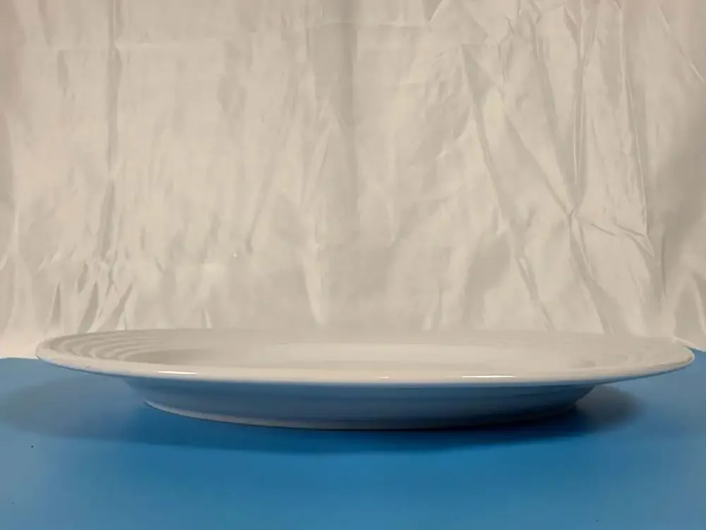 The Main Ingredients White Ribbed Rim Oval Serving Platter